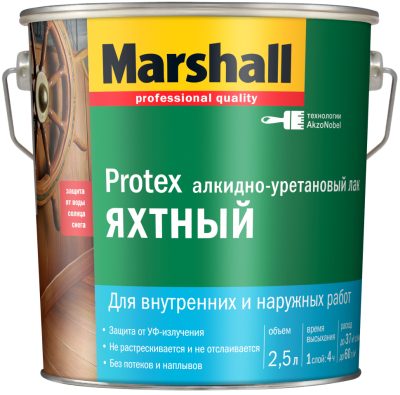 Алкидно-уретановый яхтный лак для деревянных поверхностей Protex Yat Vernik